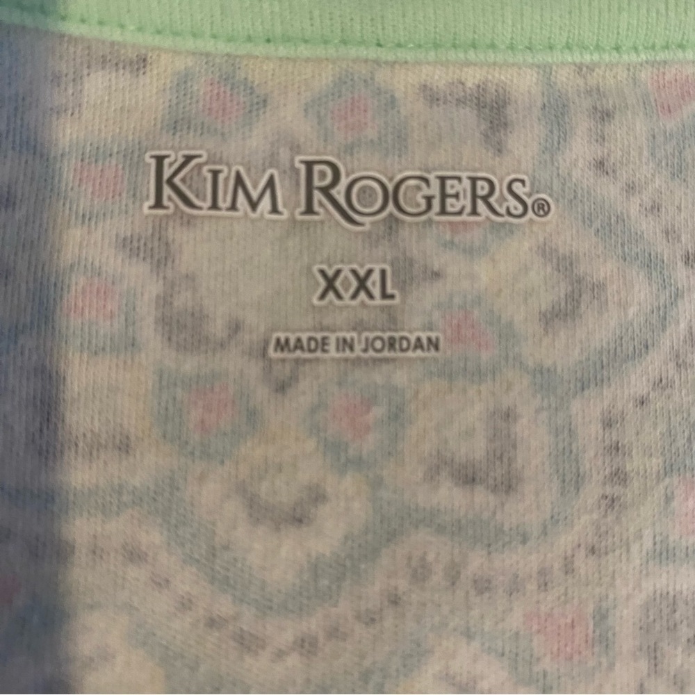 Kim Rogers women's plus size XXL teal green short sleeve classic tee 100% cotton - Picture 7 of 8